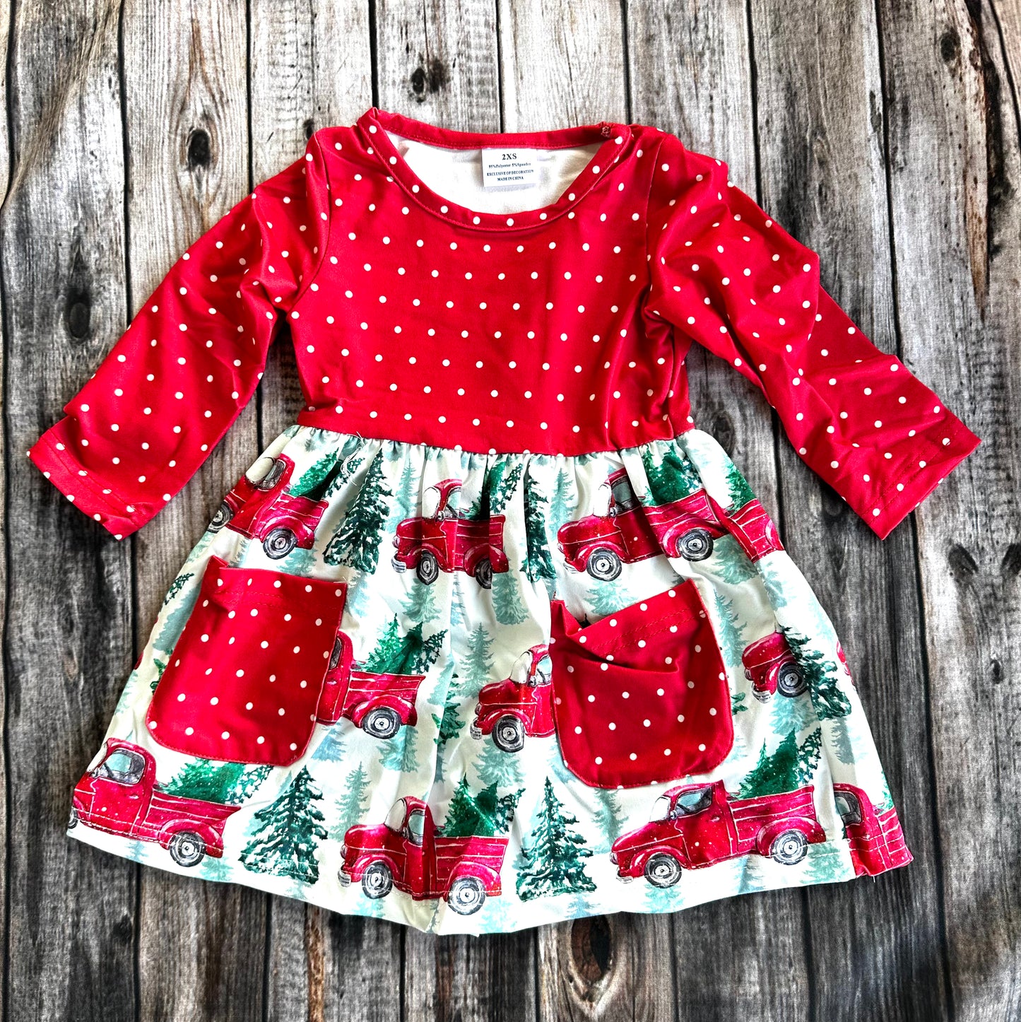 SNS Polka Dot Christmas Truck Dress