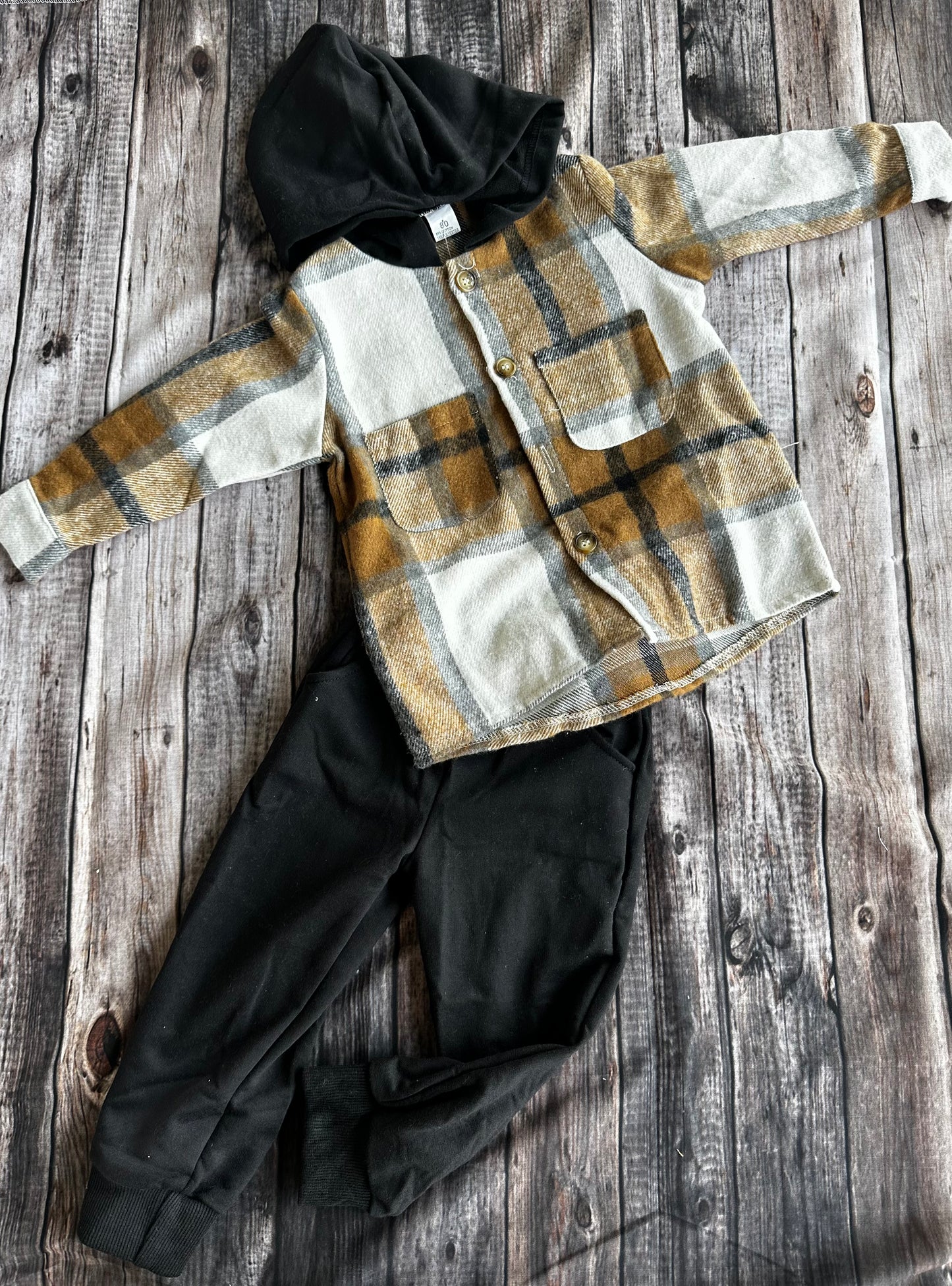 SNS Tan Plaid Set