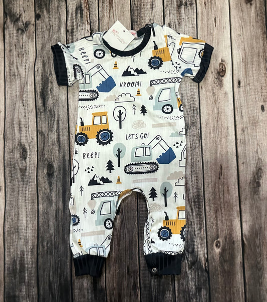 Clover Vroom Construction Romper