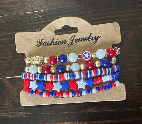 SNS Patriotic Bracelet Set