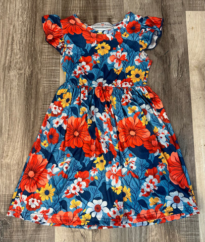 AS Coral & Blue Floral Dress