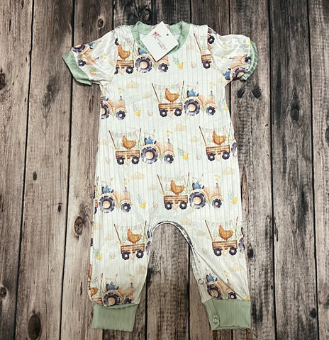 Clover Cottage Tractor Bunny Romper