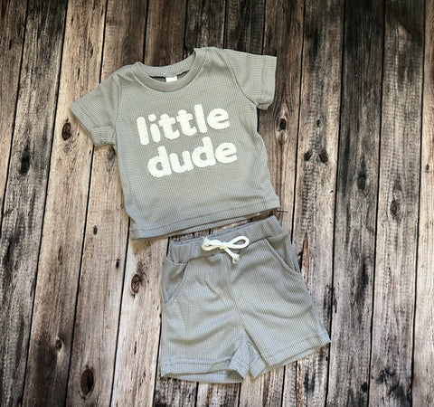 SNS Gray Little Dude Shorts Set