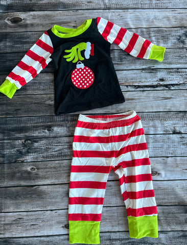 SNS Grinch Boys Red and White Striped Pajamas