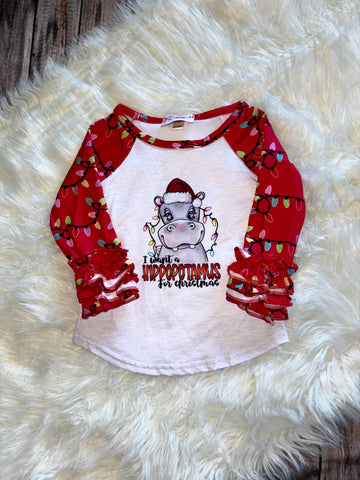 Clover Cottage Hippo For Christmas Top