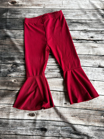 SNS Red Ribbed Bell Pants
