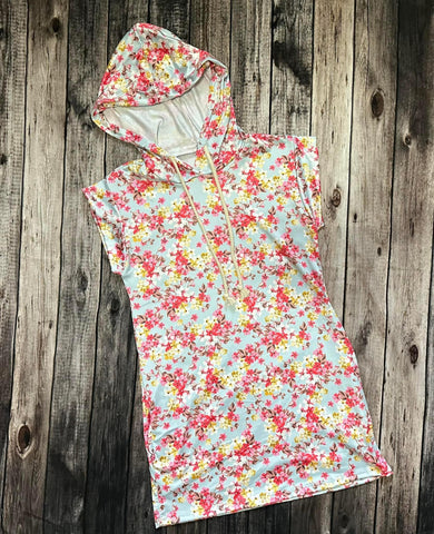 GTOG Hoodie Pocket Floral Dress