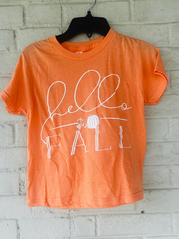 SNS Hello Fall Peach Graphic Tshirt