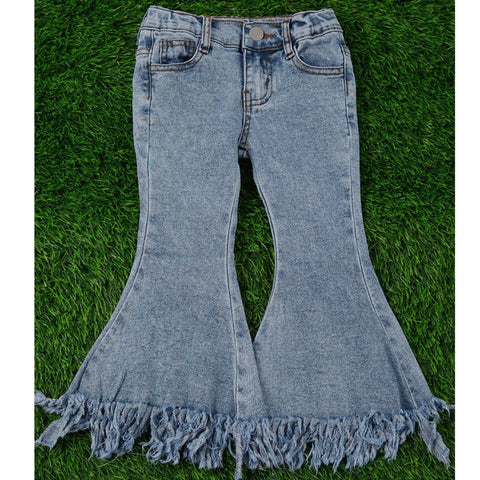 SNS Flare Frayed Jeans