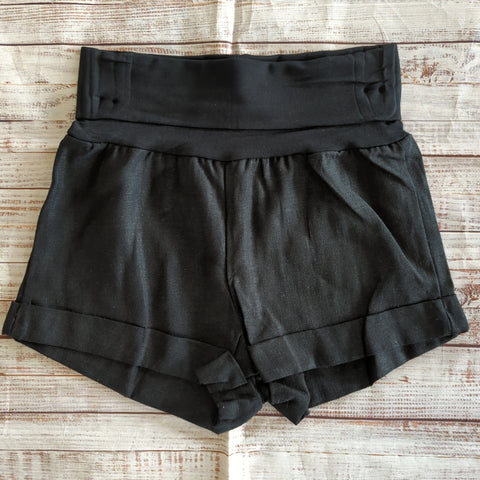 SNS Black Linen Shorts