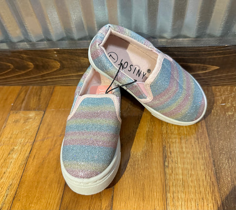 Rainbow Sparkle Slip On Shoes