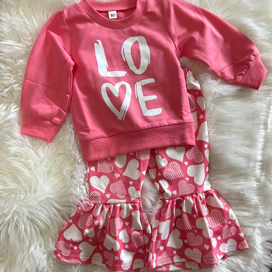 SNS Pink Sweatshirt  “LOVE” Set