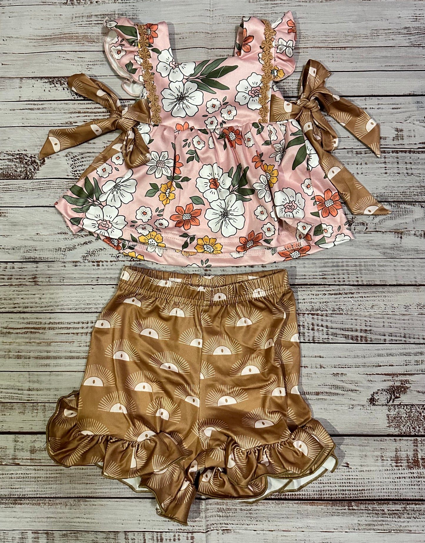 SNS Pink/Olive Floral Set